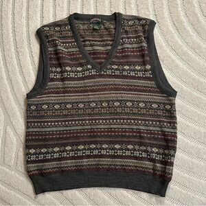Cambridge Classics Men’s Fair Isle Wool Blend V-Neck Sweater Vest - XL